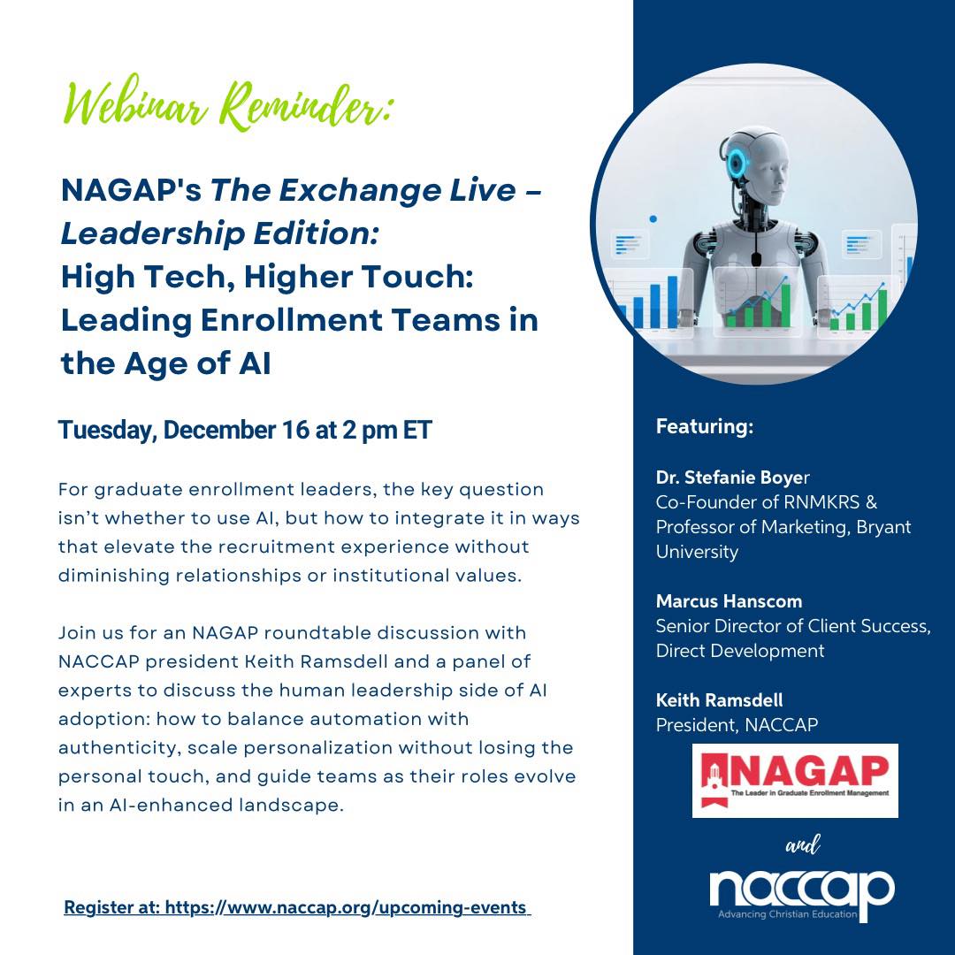 NACCAP - AI isn’t replacing graduate enrollment leaders, it’s ...
