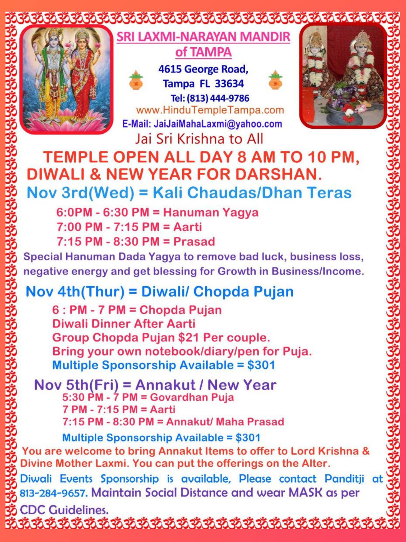 Sri Laxmi Narayan Mandir Tampa | Tampa FL