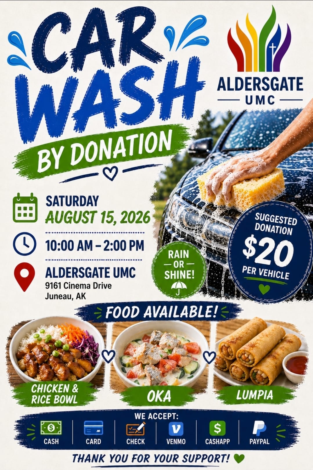 Aldersgate Car Wash Fundraiser