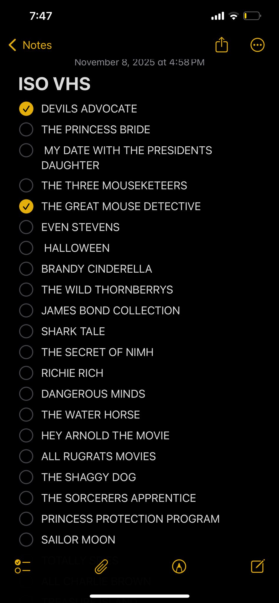 This Is A list of the tapes I am in search of. Looking to buy this