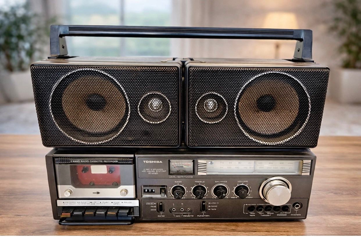 Vintage Toshiba Boombox RT-8700S AM/FM Cassette Recorder Stereo