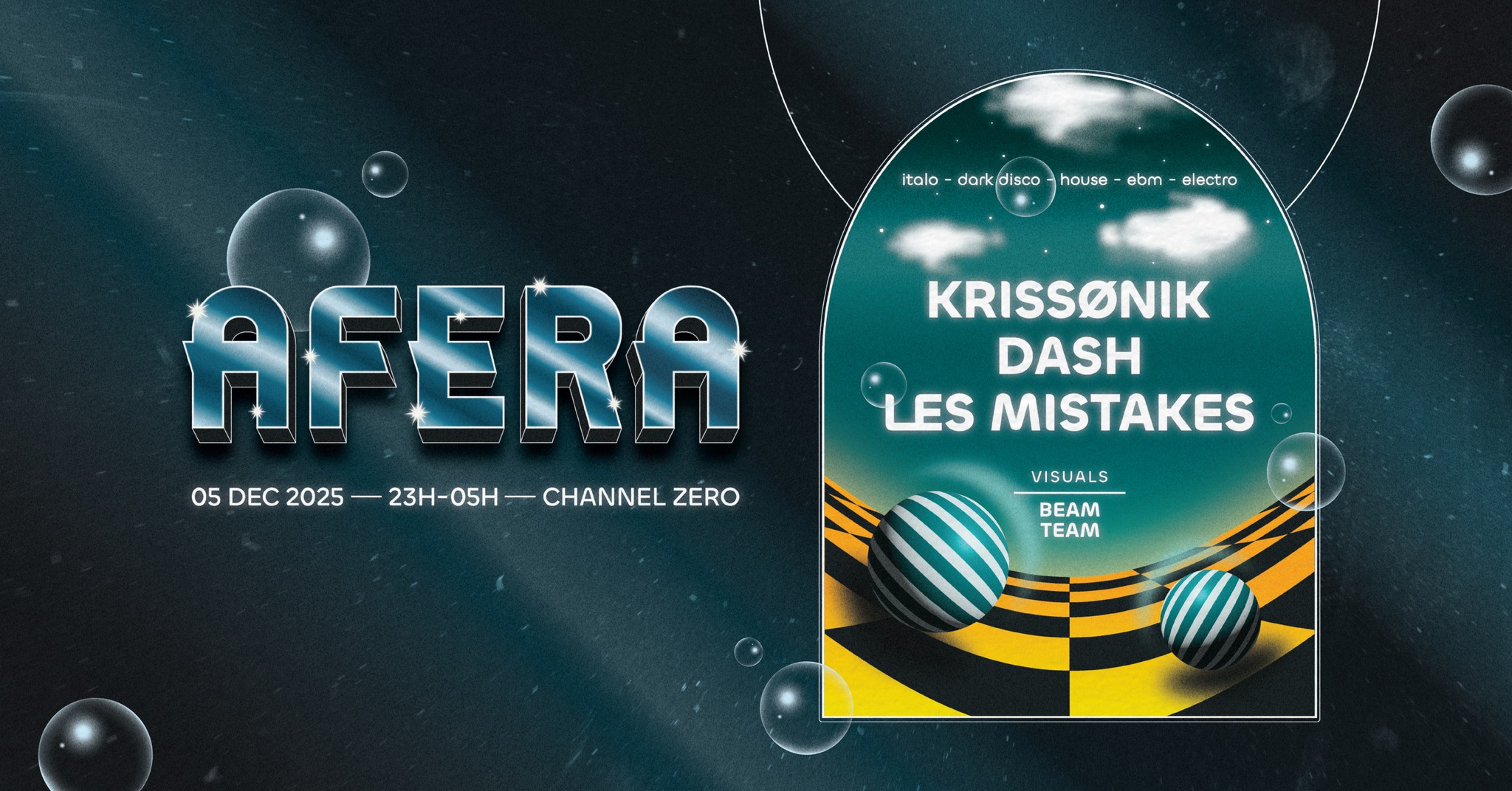 AFERA • KRISSØNIK, DASH, LES MISTAKES • Italo, Dark Disco, House, EBM ...