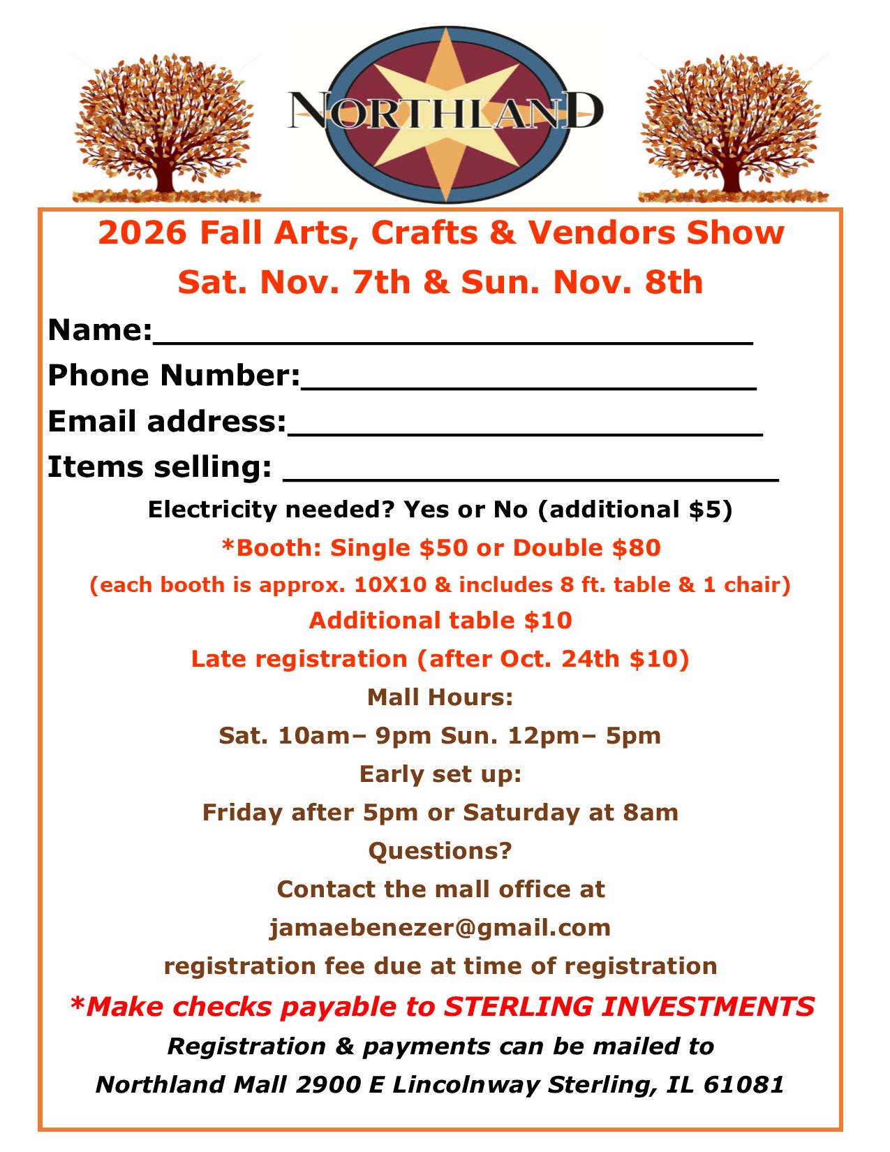 2026 Fall Arts, Crafts & Vendors Show