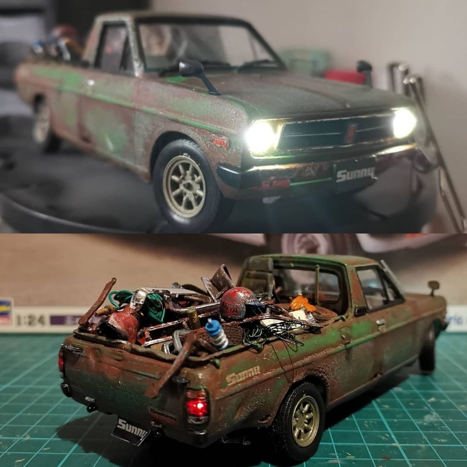 79 Nissan Sunny Truck mini truck complete in Tamiya Metallic Green