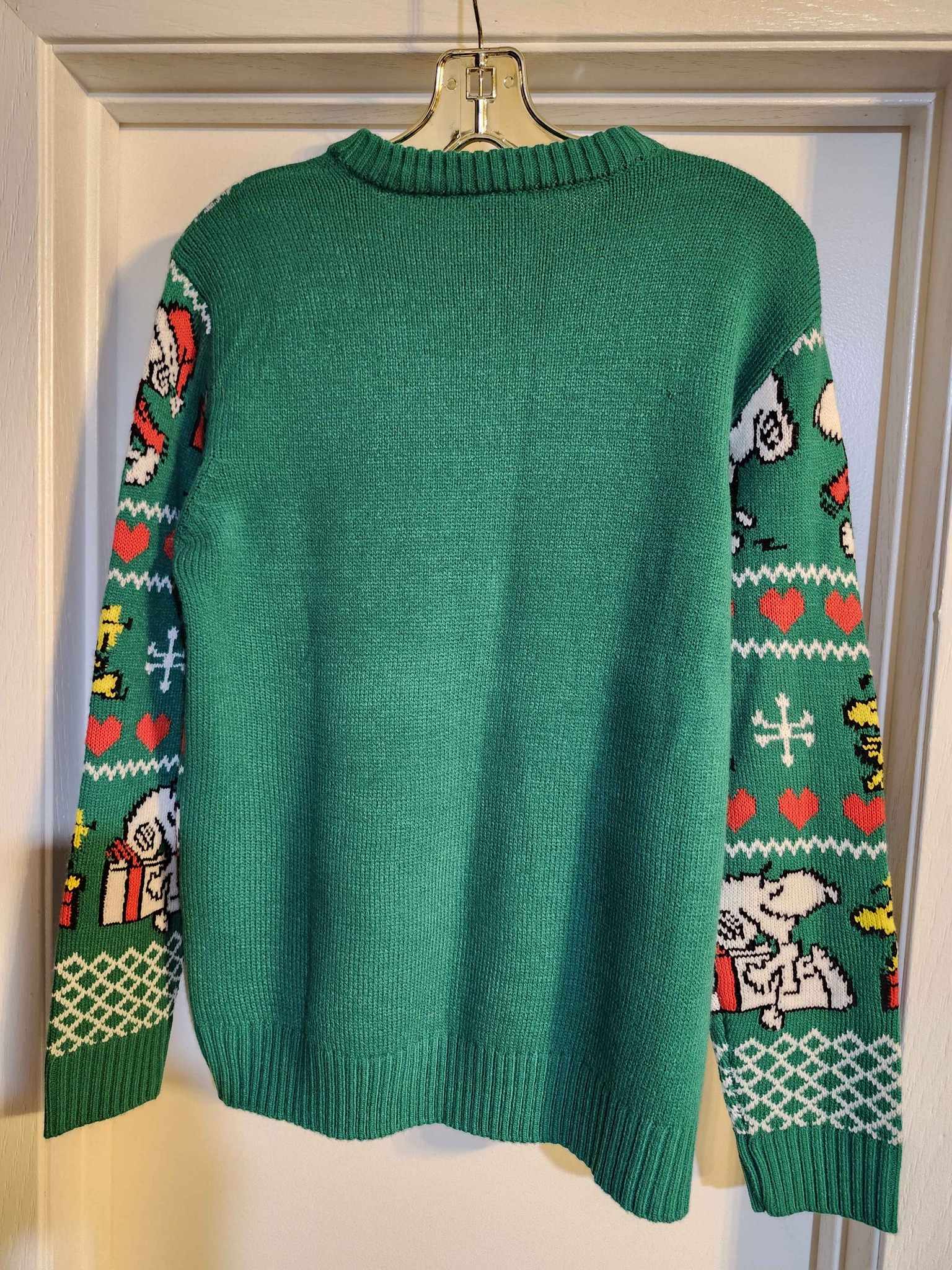 Peanuts Brand Christmas Sweater Snoopy & Woodstock Size M w/Bonus Lught ...