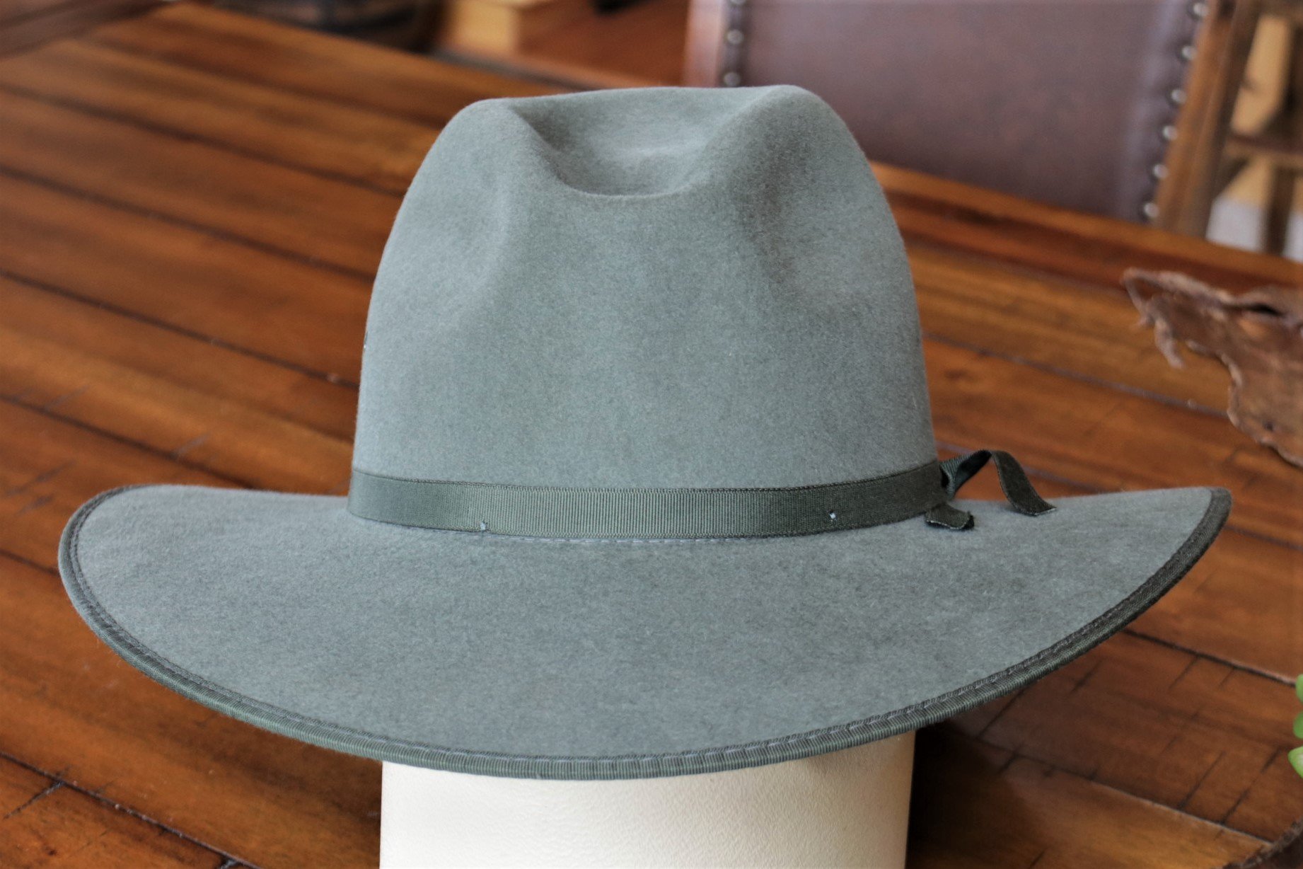 Akubra Coober Pedy hat custom shaped into a Semi Gus, or Open Range ...