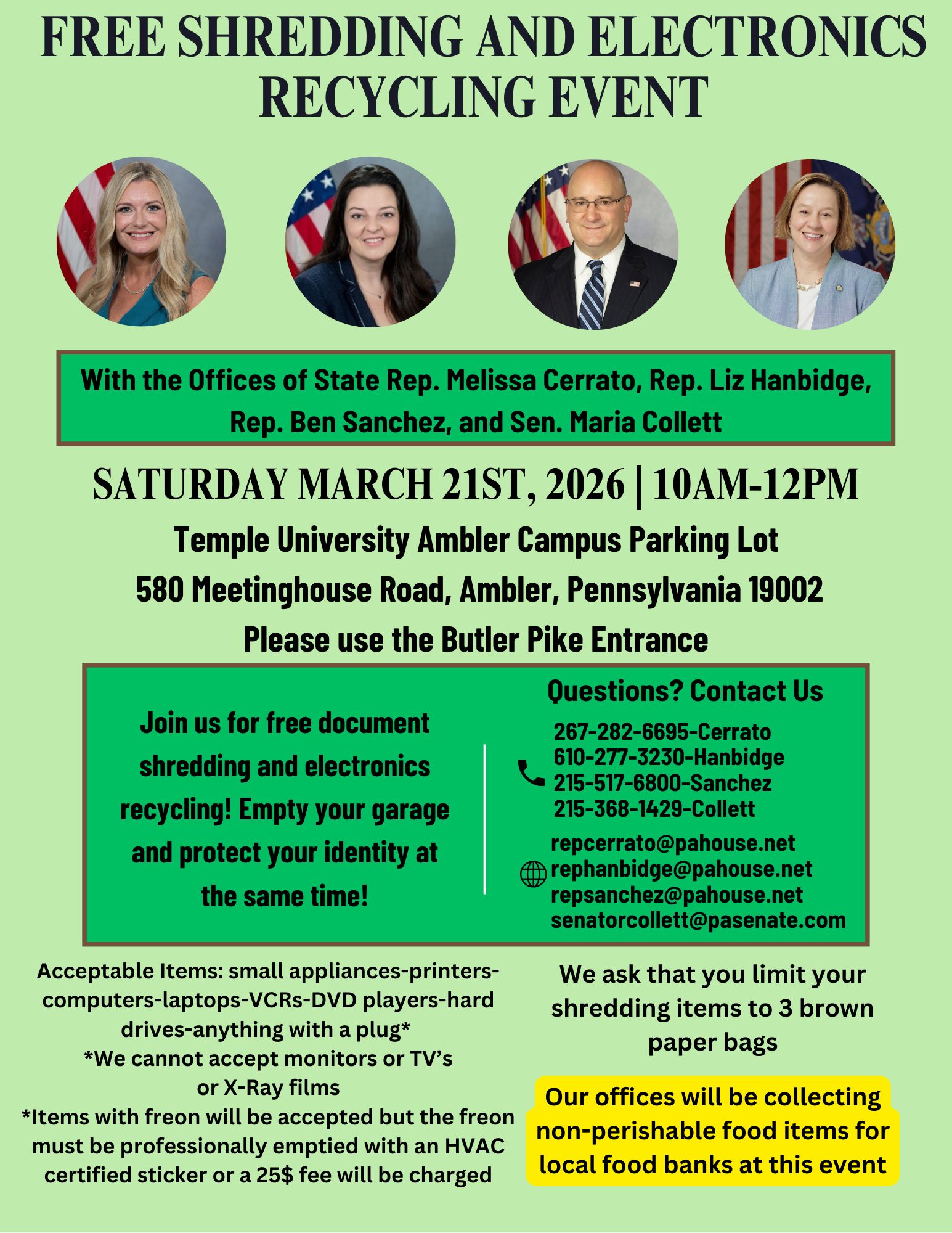 FREE Paper Shredding & E-Recycling Event