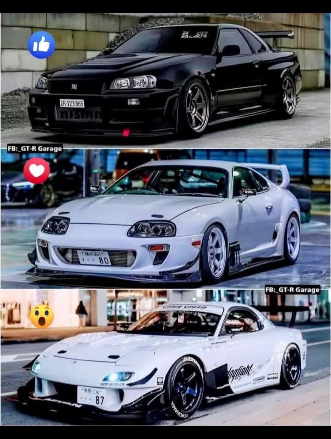 Mitsubishi 3000 GT, Toyota Supra and Nissan 300 ZX.