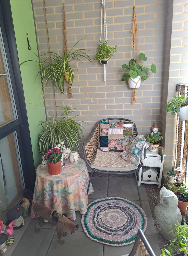 my balcony in boho style with macrame elements