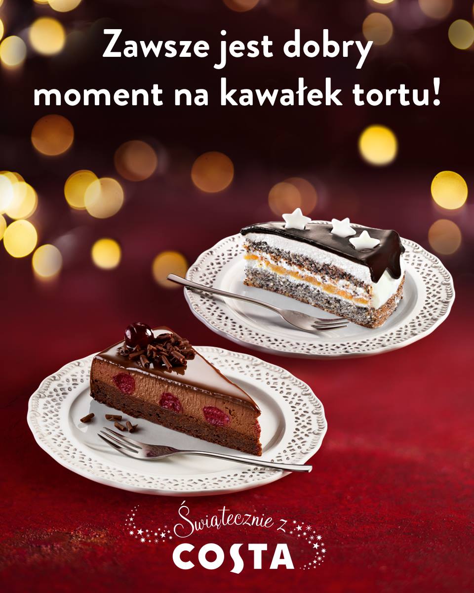 Delikatny Tort Z Wisnia I Belgijska Costa Coffee Poland