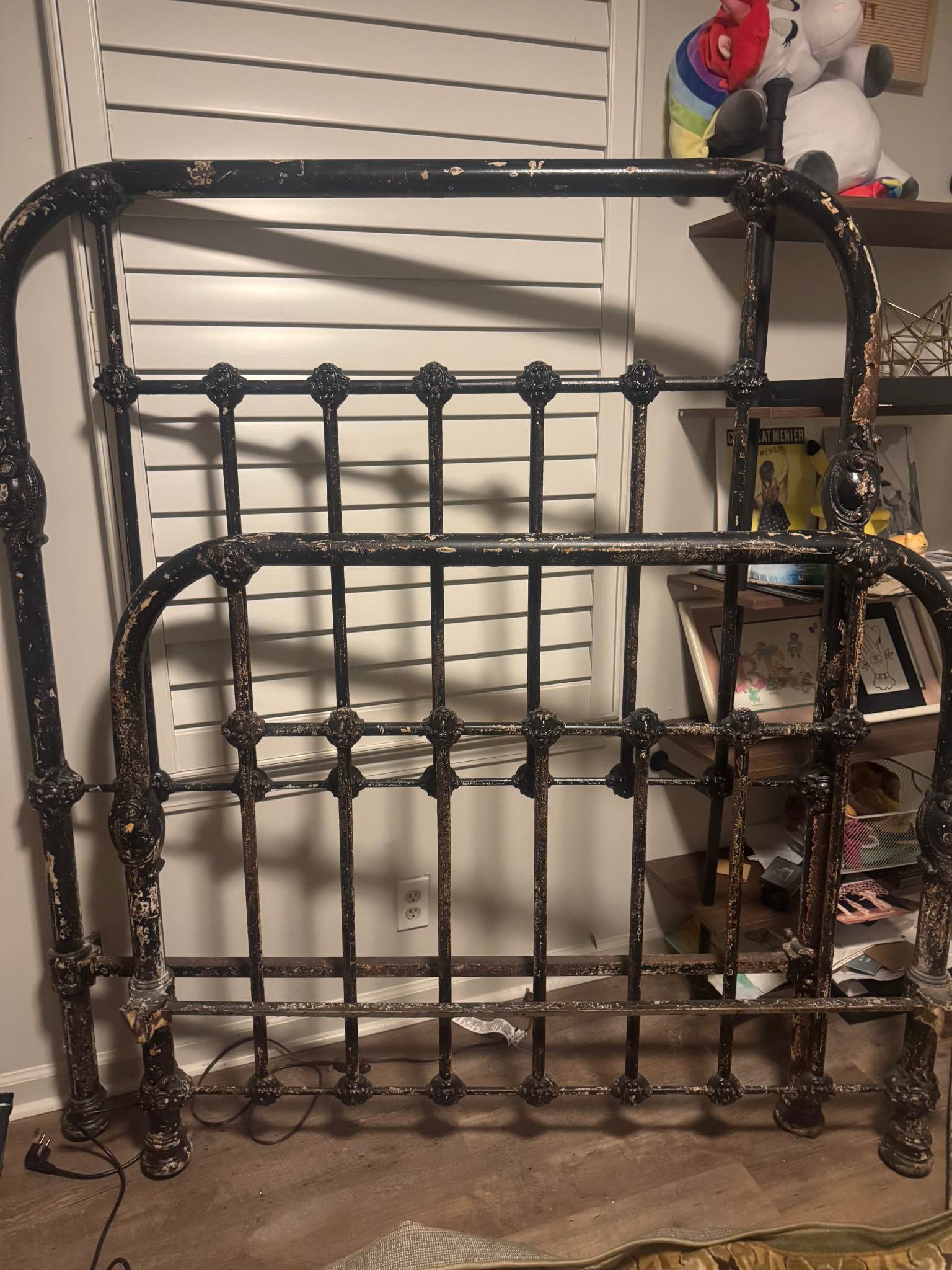 19th Century Antique Solid Iron Full size Bed – Original Patina, Re ...