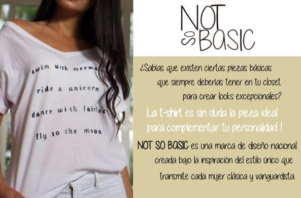 NOT SO BASIC - Conoce la nueva colección Basic 1, basada en tshirt-s de ...