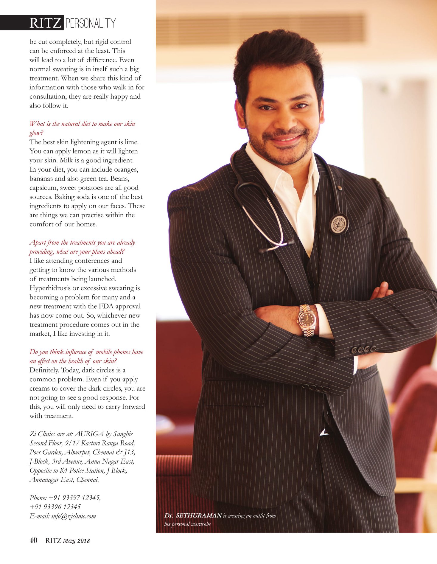 ZI Clinic - Our Chief Medical Director Dr. Sethu Raman...