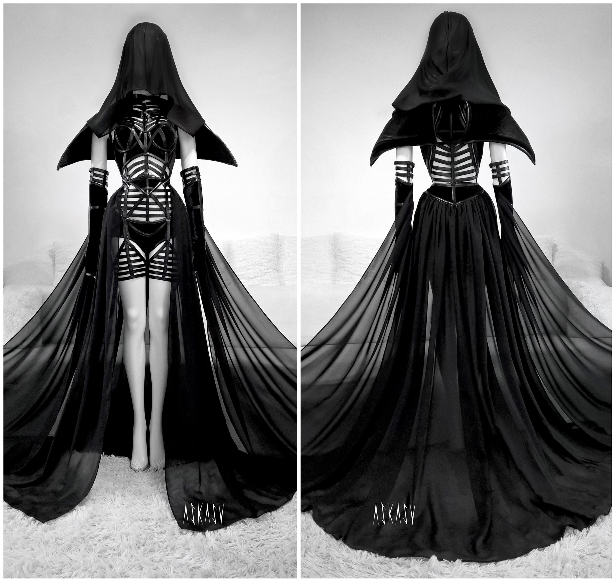 black widow costume dress Made of velvet, chiffon and faux leather you might just ensnare Homecoming Court Dresses Long Women's Like a Cool Atria Signature Colors:Purple