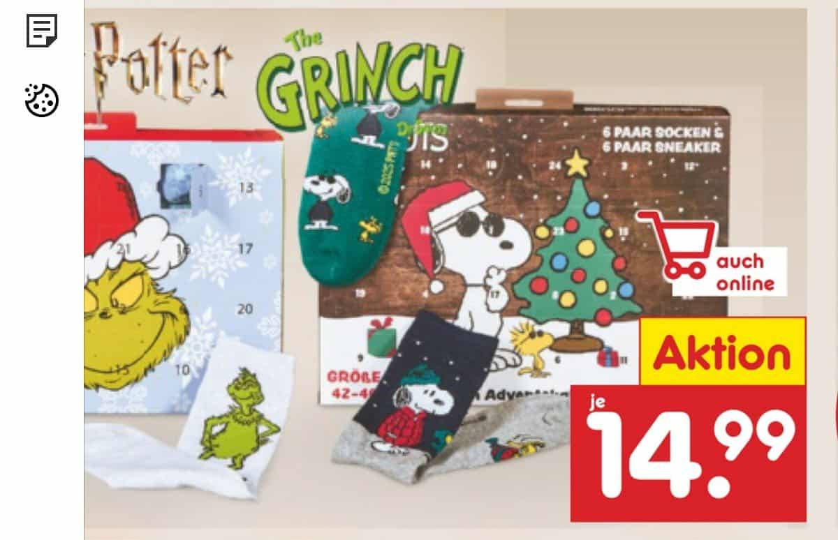 Ab Donnerstag 06.11.25 beim Netto 目 Potter GRINCH The IS 13 6 PAAR SOCKEN 6PAARSOCKEN& & PAARGNEAKER PAAR SNEAKER 20 10 週 online auch GROBE 42-4 42- Aktion 14.99