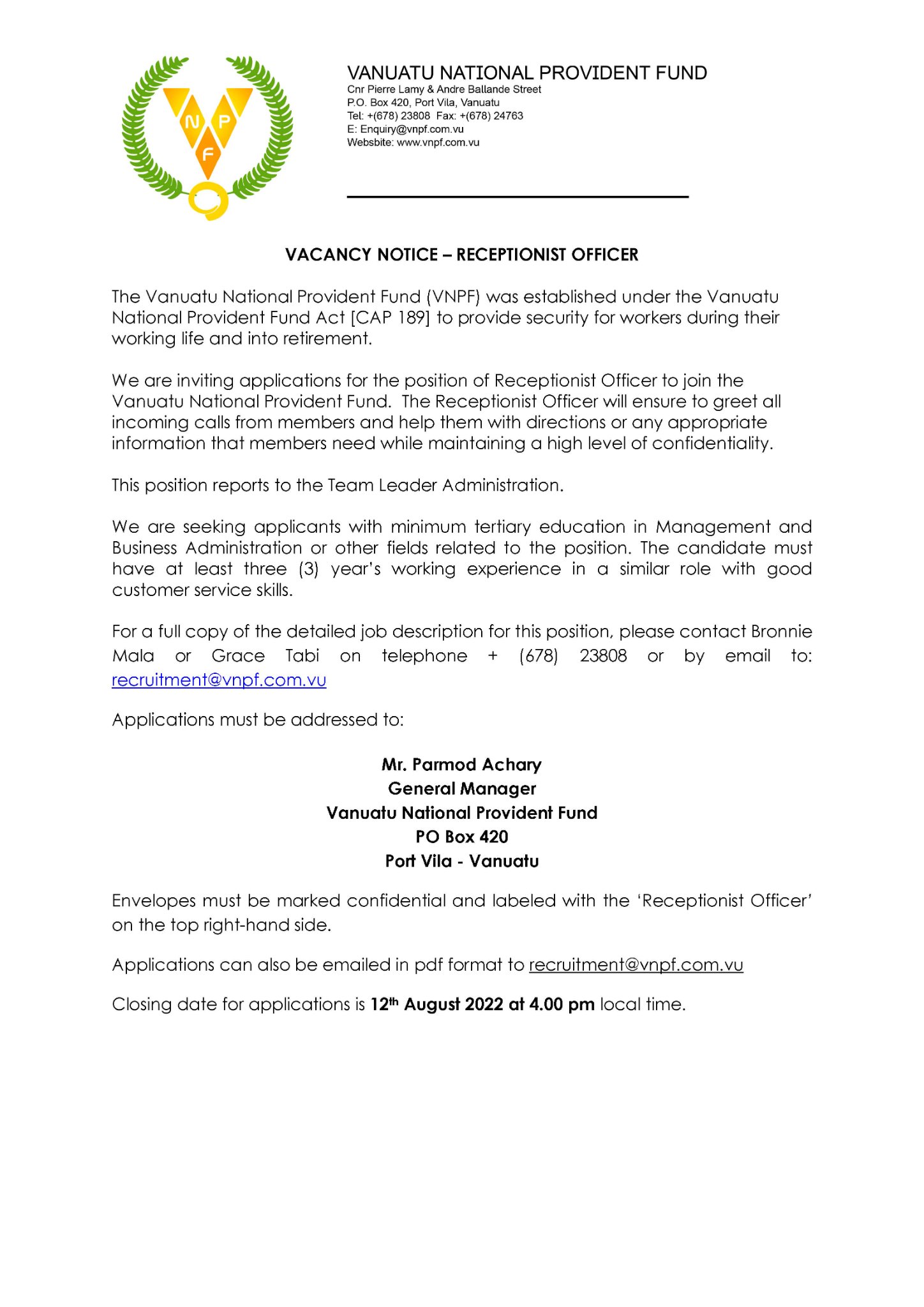 Vanuatu National Provident Fund - Home