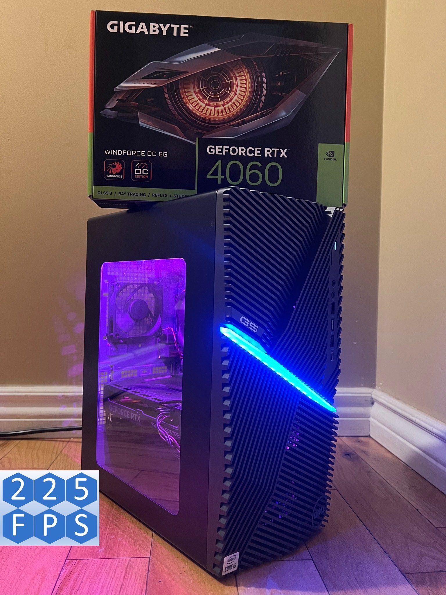 Compact gaming setup with 4070 laptop and 240hz OLED monitor