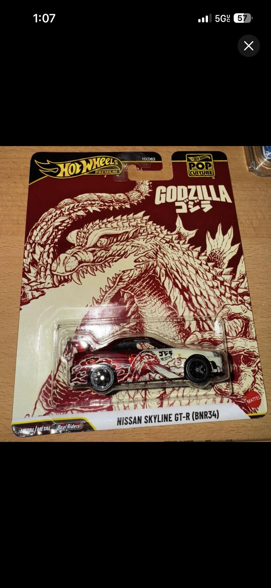 Hot Wheels Pop Culture Godzilla Nissan Skyline GT-R. BNR-34.