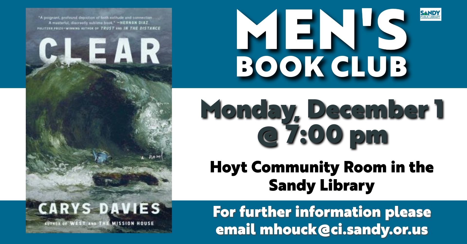Sandy Library Men's Book Club - December 2025