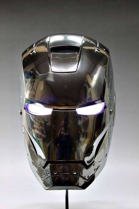 iron man chrome helmet The MK5 Voice Activated and touch sensors for dynamic operation Ironman Mk1 Dome Helmet 3D
