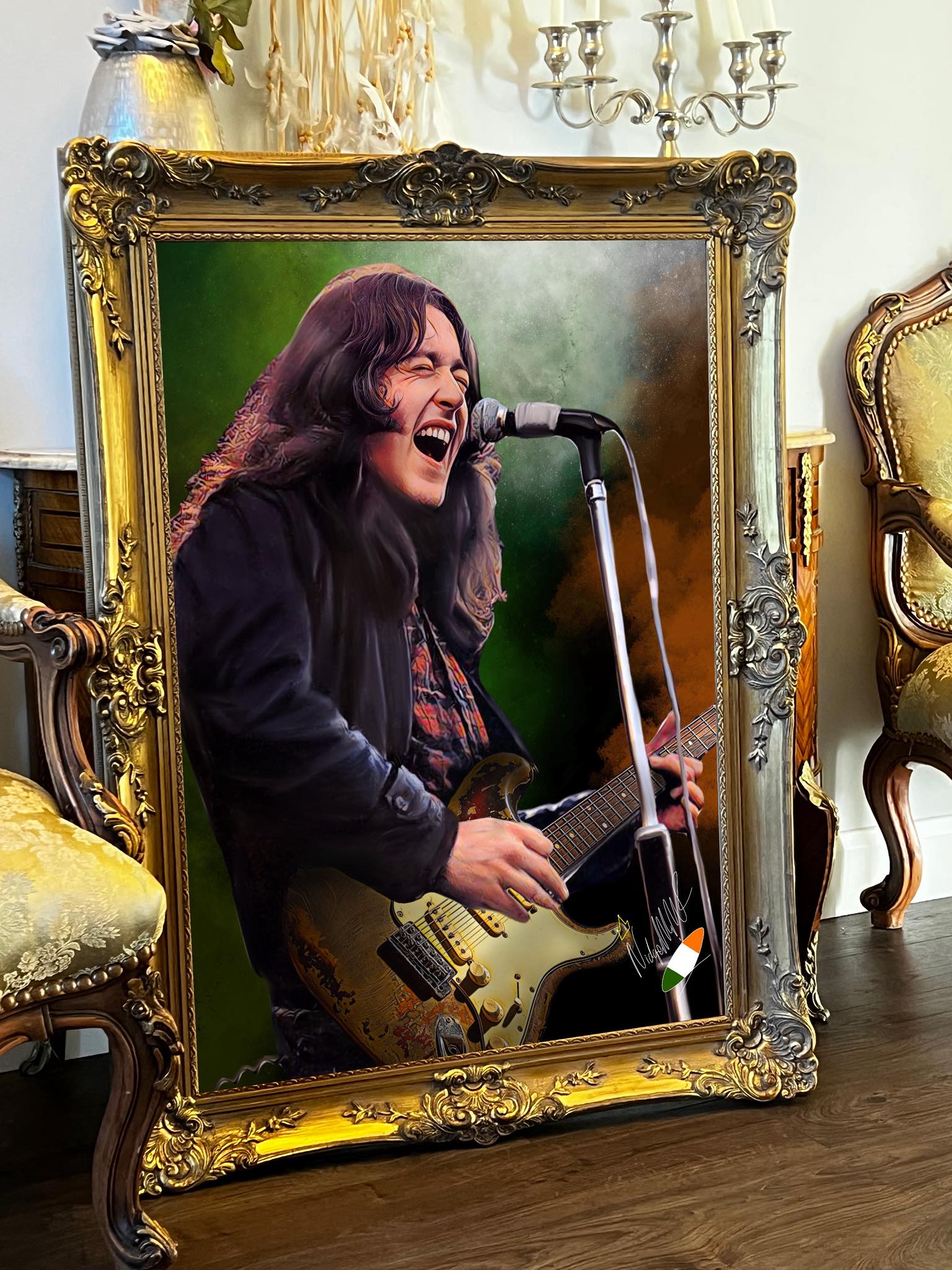 Painting of Rory by Dublin based artist Glenn Matthews used on the