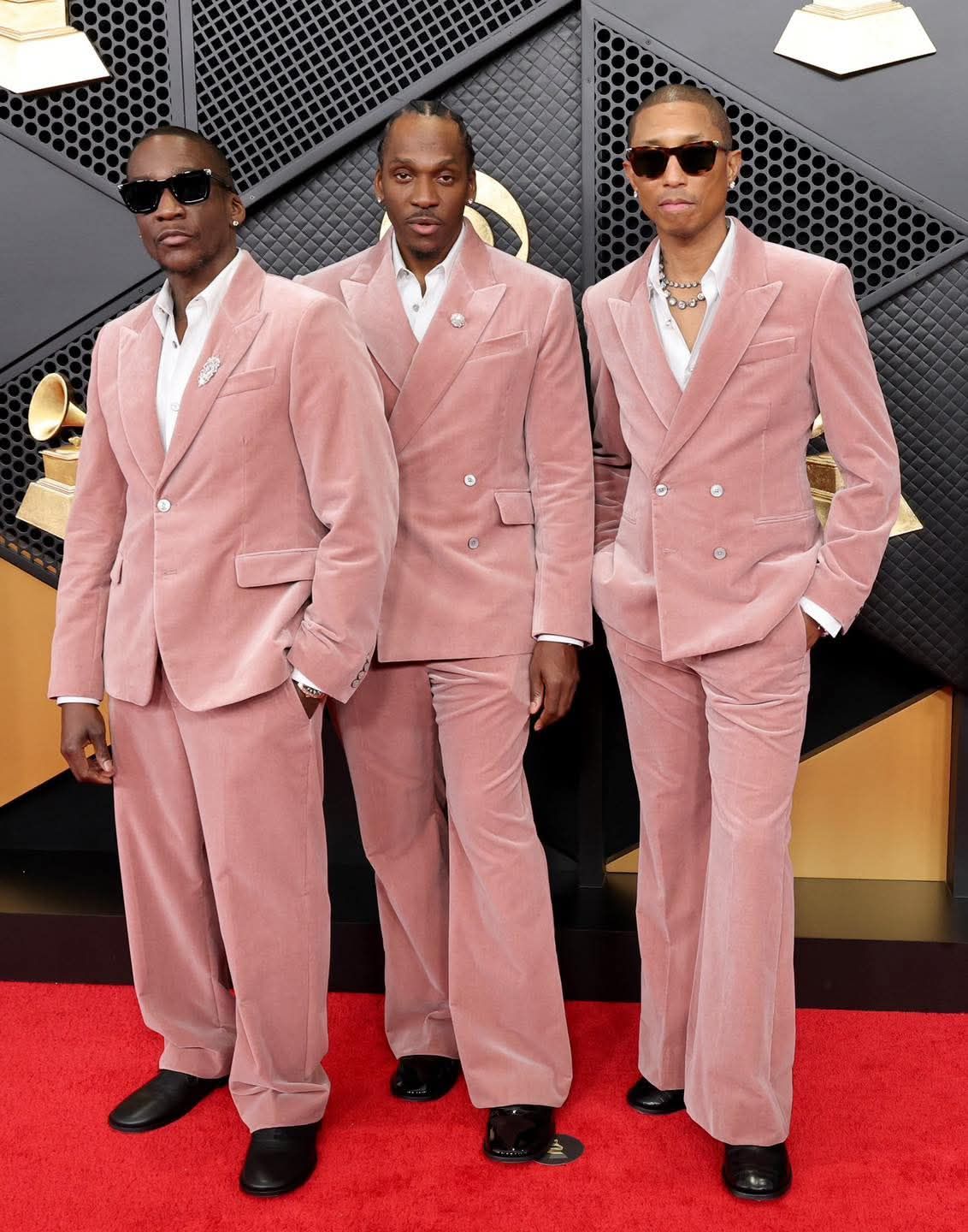 Clipse and Pharrell wore matching outfits to The Grammy red carpet