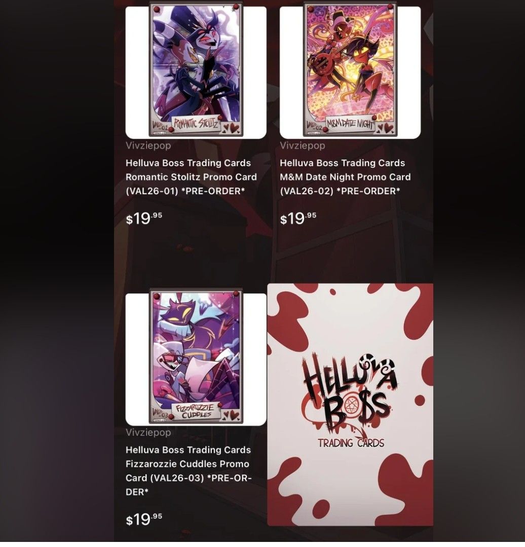 Helluva boss trading cards for sale or trade