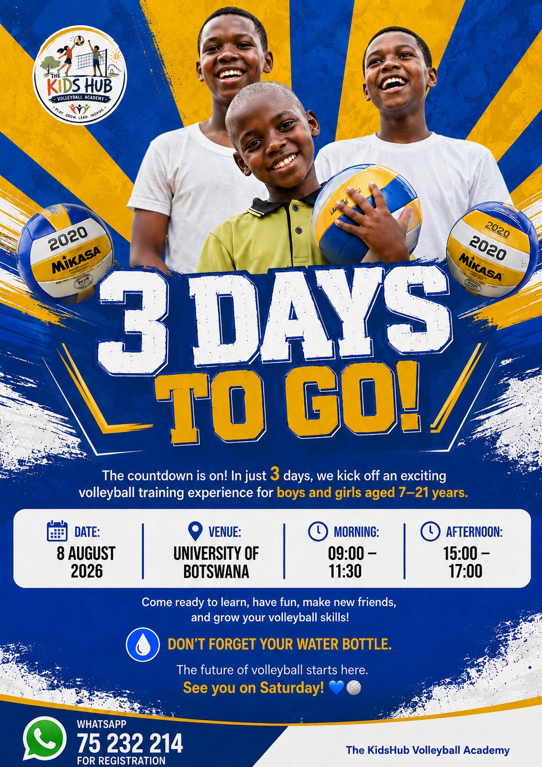 The Kids Hub Volleyball Academy's very first training session