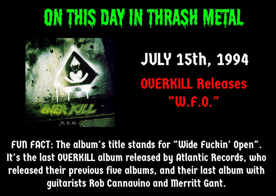 27 years ago today, Overkill... - Thrash Metal History
