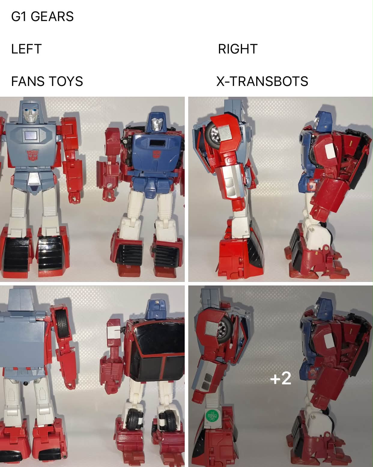 G1 Windcharger Transformers comparison between Fans Toys and X