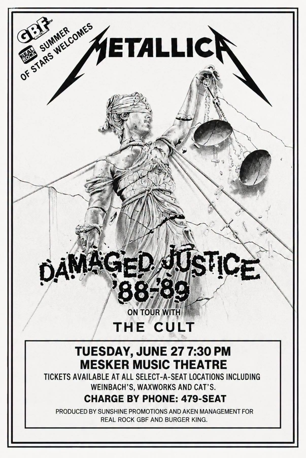 Metallica concert in Saginaw, Michigan 1989