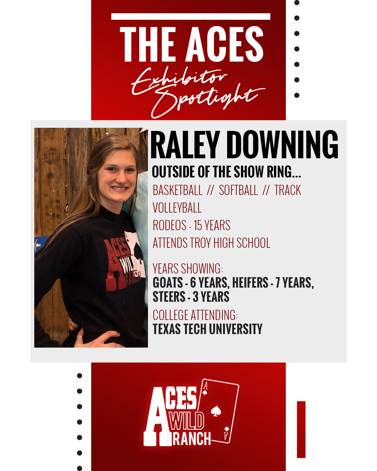Aces - THE ACES presents Raley Downing! Raley has been showing ...