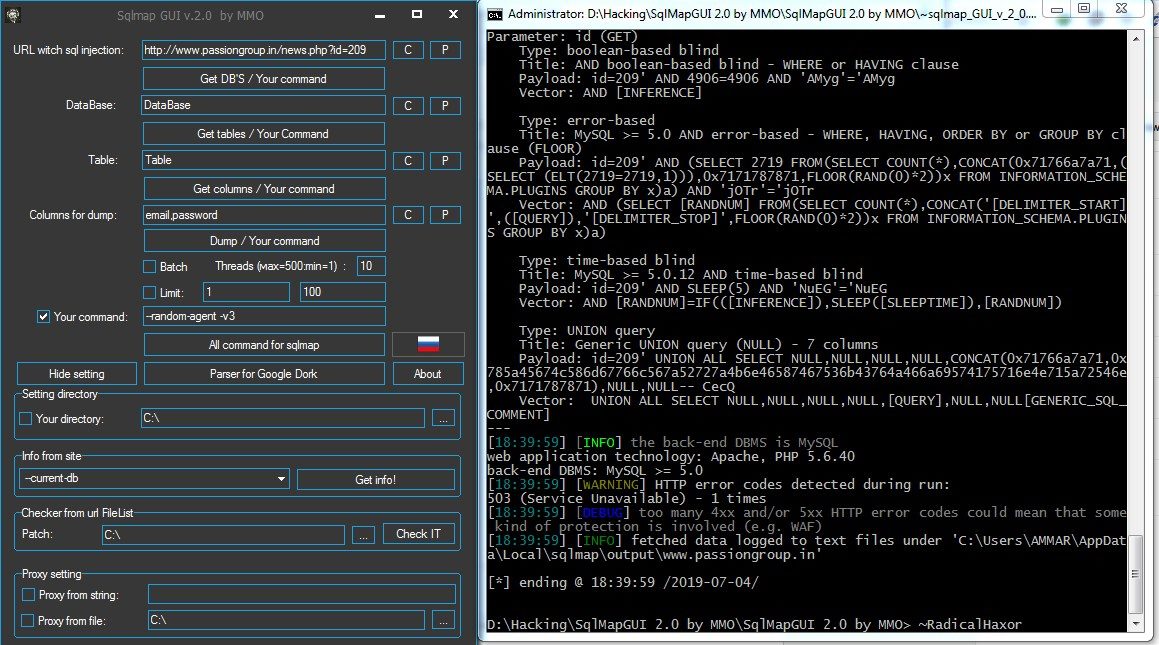 SQLmap GUI 2.0 by MMO (2019)... - Family Attack Cyber | Facebook