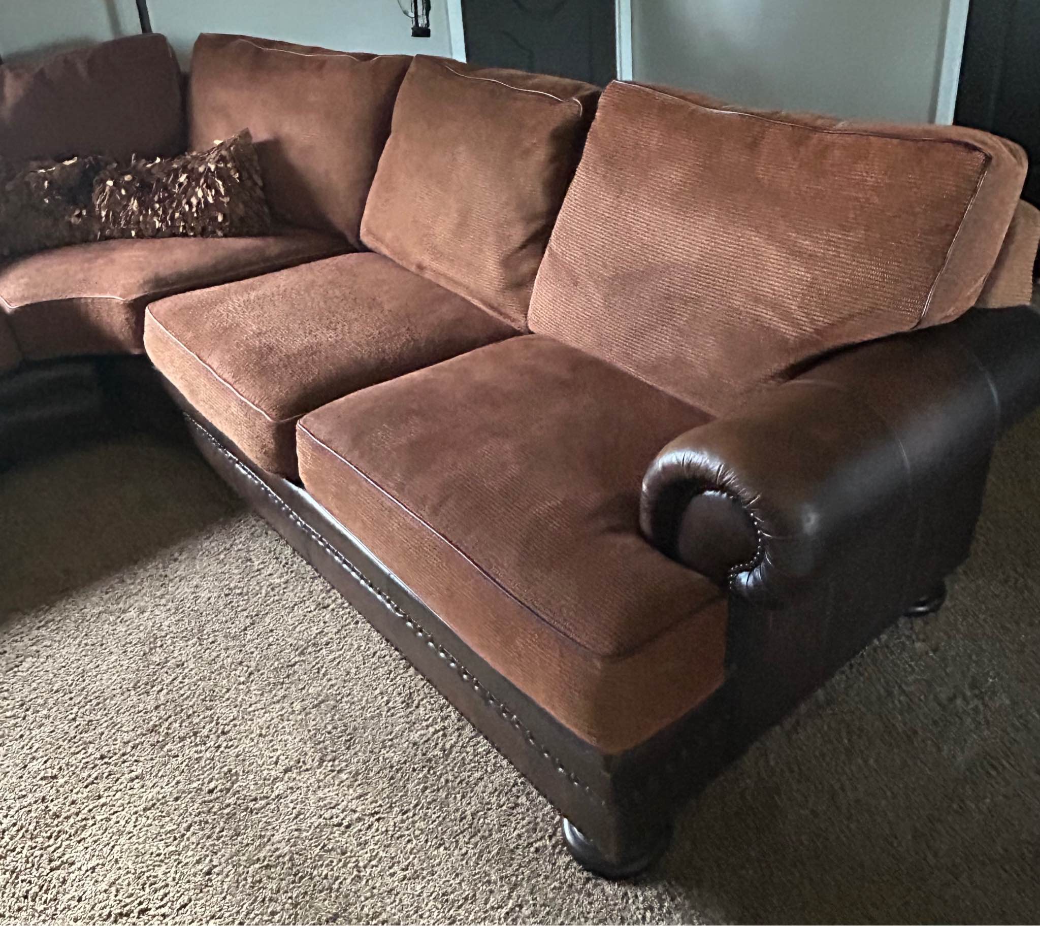 Bernhardt fabric and leather couch - Sofas, Loveseats & Sectionals