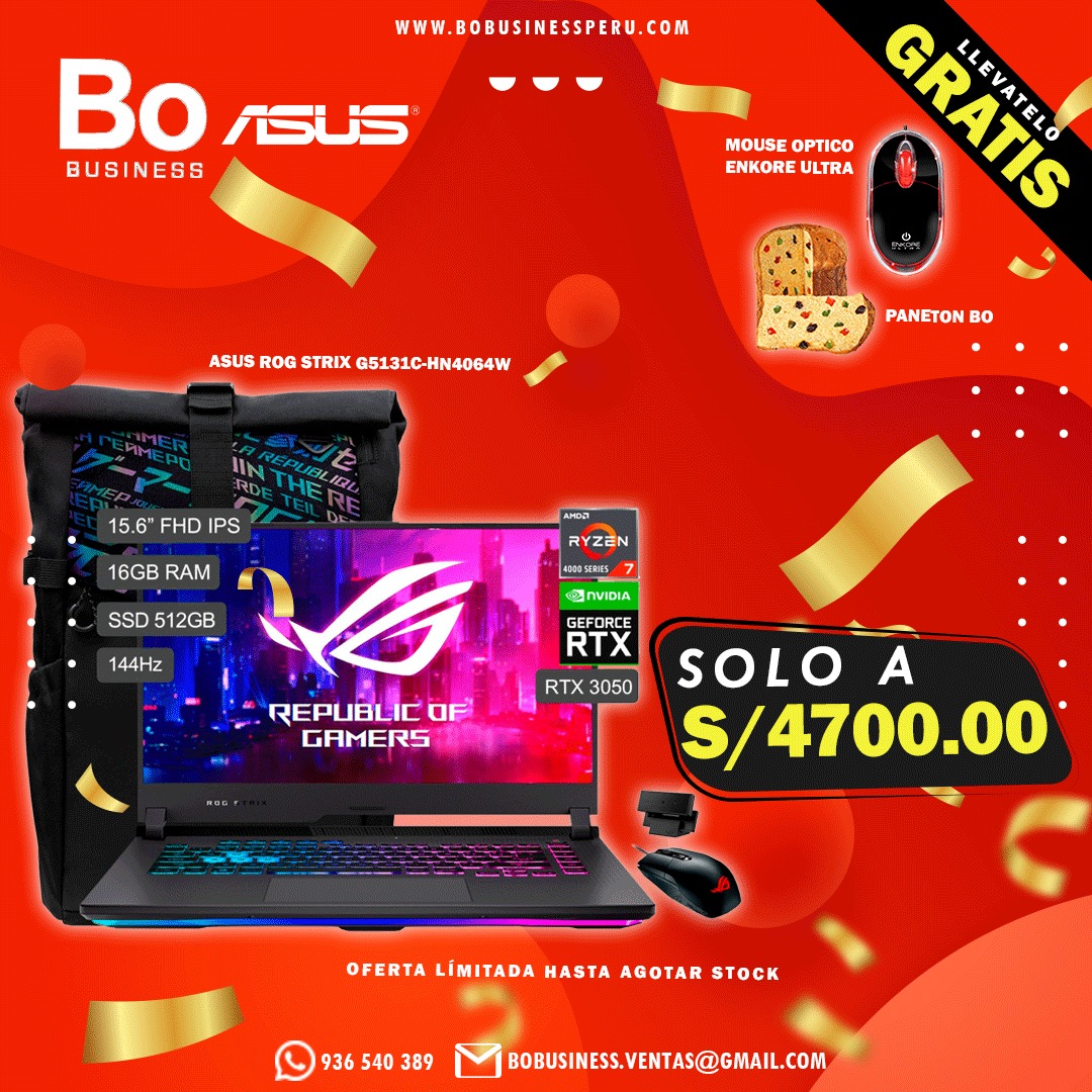 💻🎁 ASUS ROG STRIX G5131C-HN4064W 📣... - BO Business Perú