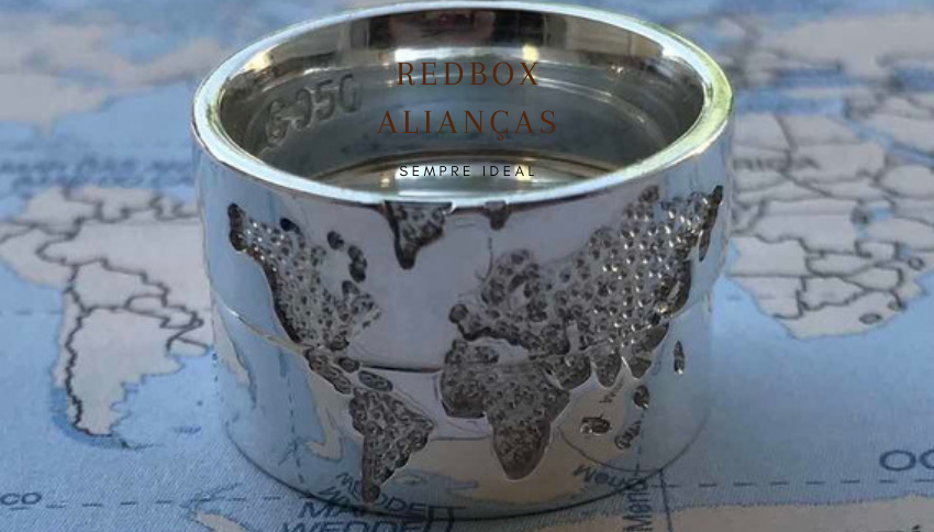 Redbox Alianças - Modelo Mapa mundi produzido em Prata 950... | Facebook