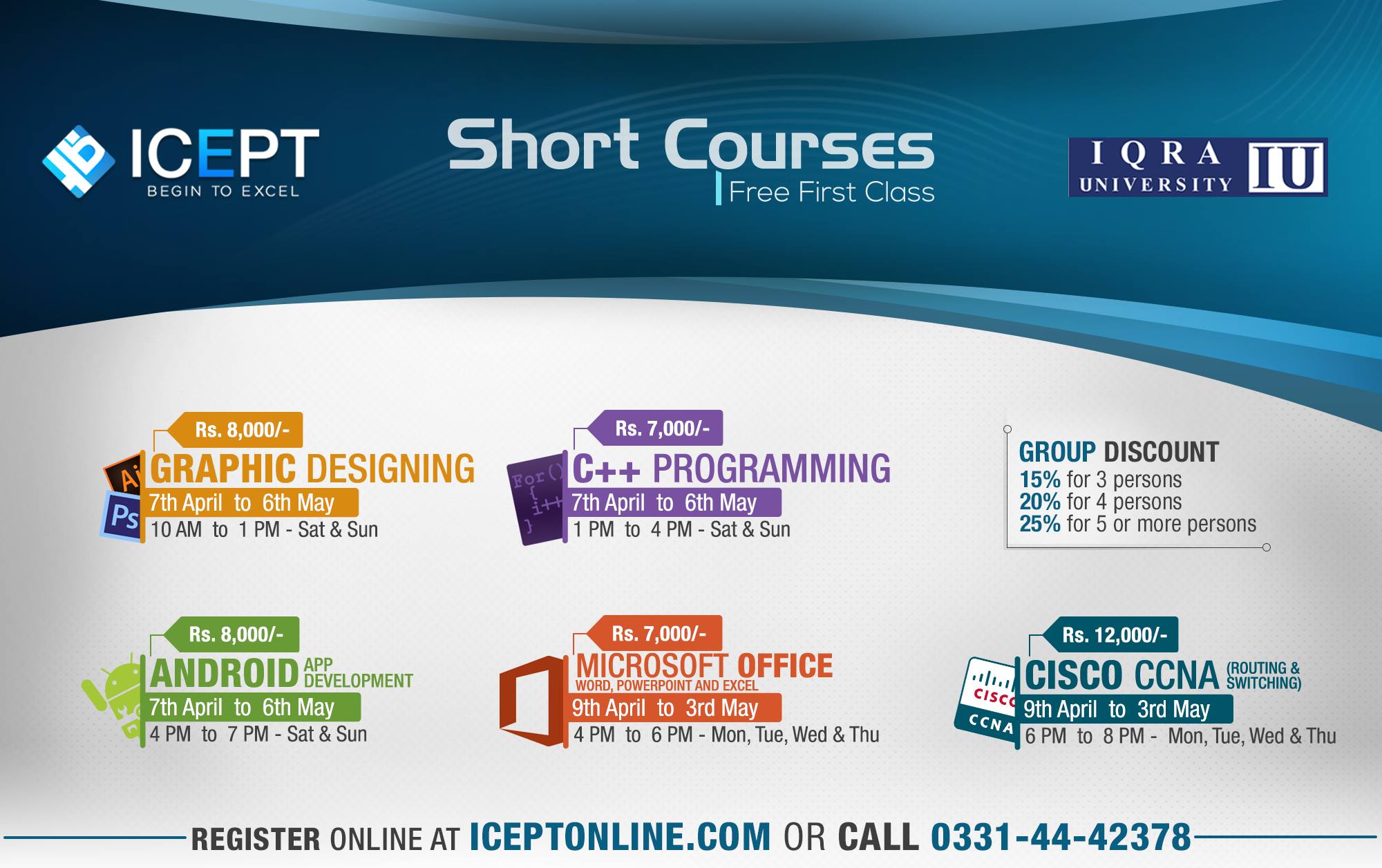 ICEPT - One-month April short courses on Graphic Designing, C++ ...