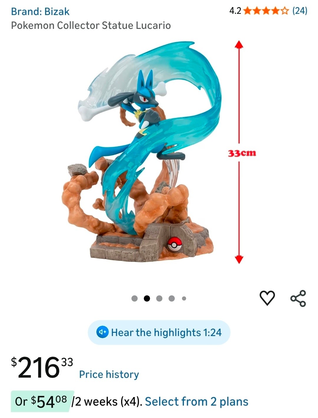 Jazwares Pokémon Deluxe Statue Lucario (PKW2732 ) ab 49,98