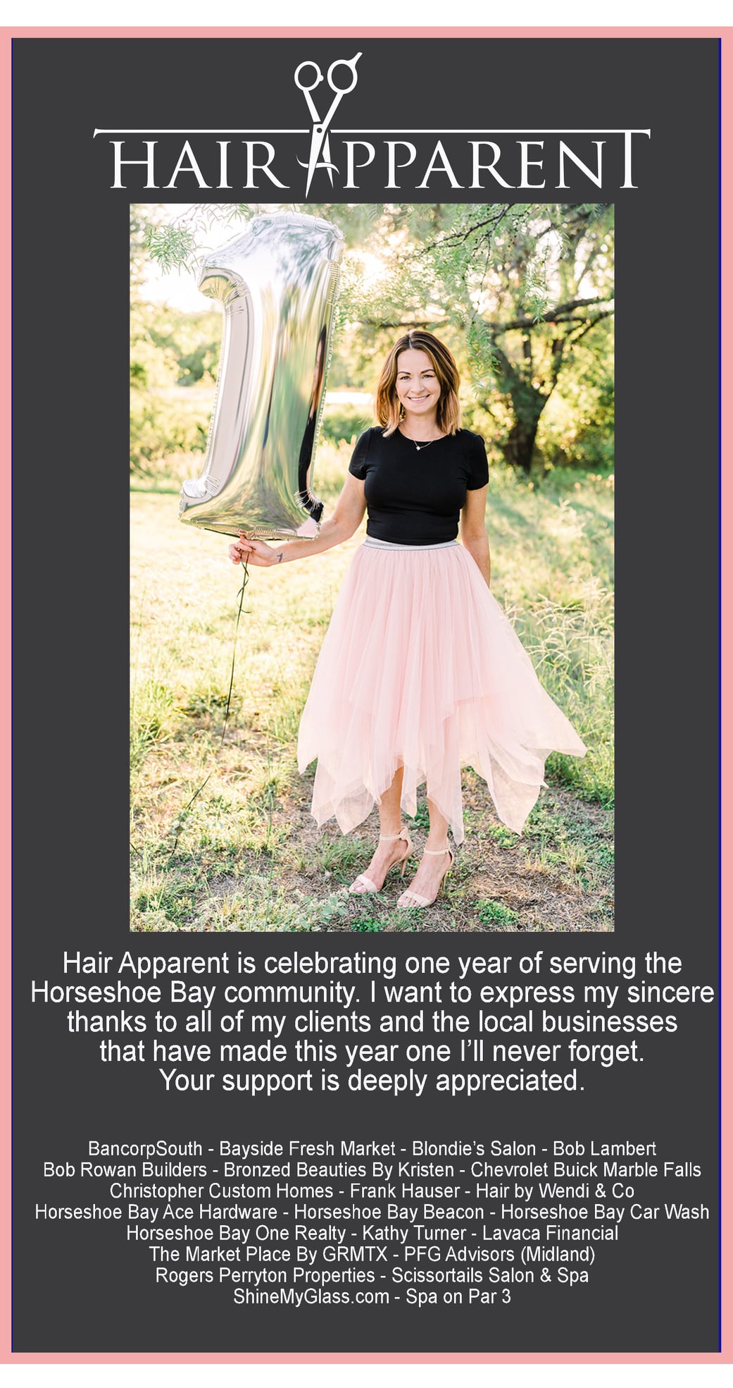 Happy Anniversary Hair Apparent! - The Horseshoe Bay Beacon