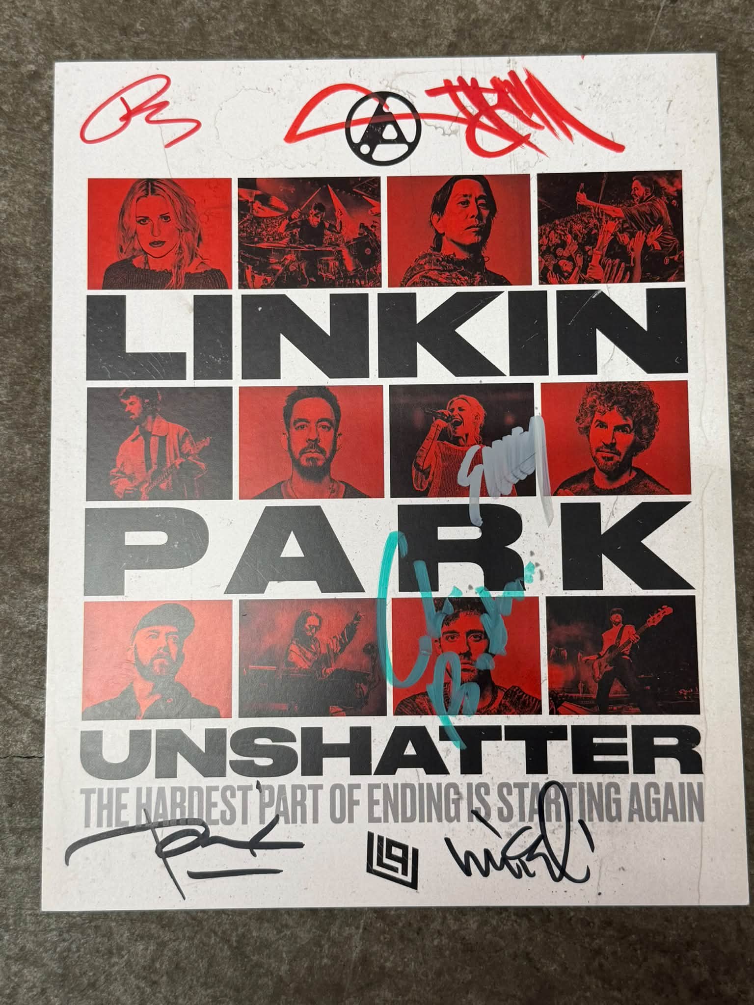 [直筆サイン]Linkin Parkポスター Signed Linkin Park Unshatter 8x10 poster