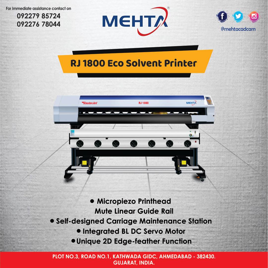 Mehta Hitech Industries Limited - RJ 1800 Eco Solvent Printer ...