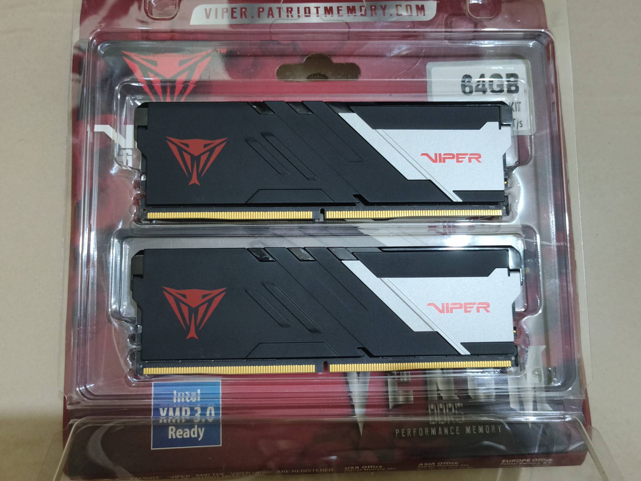 Patriot Viper Venom DDR5 64GB 6400MHz RAM kit for sale