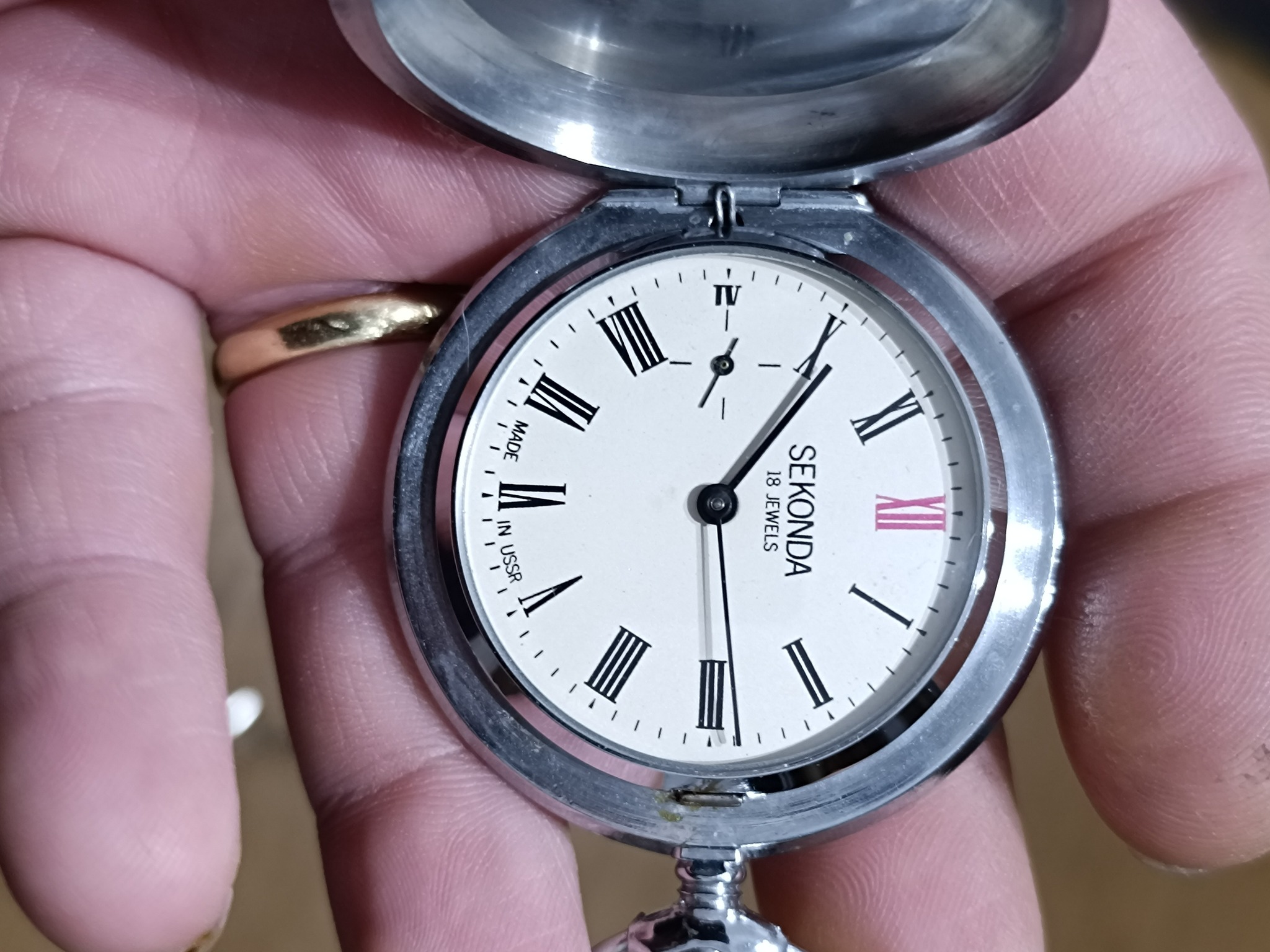 My WOTD - Sekonda Full Hunter Pocket Watch 18 Jewels Made in USSR