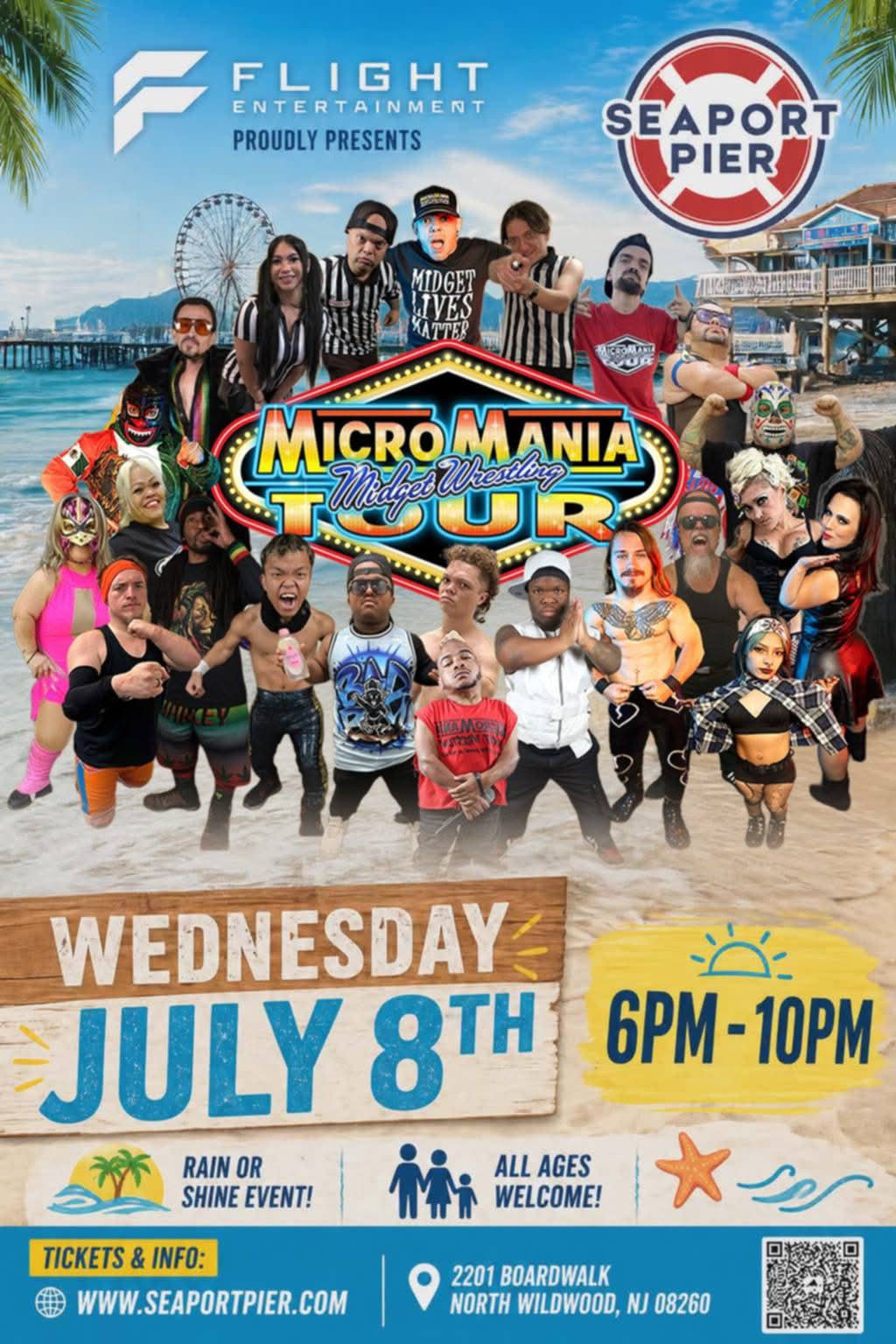 Micro Mania Midget Wrestling Tour at Seaport Pier in Wildwood