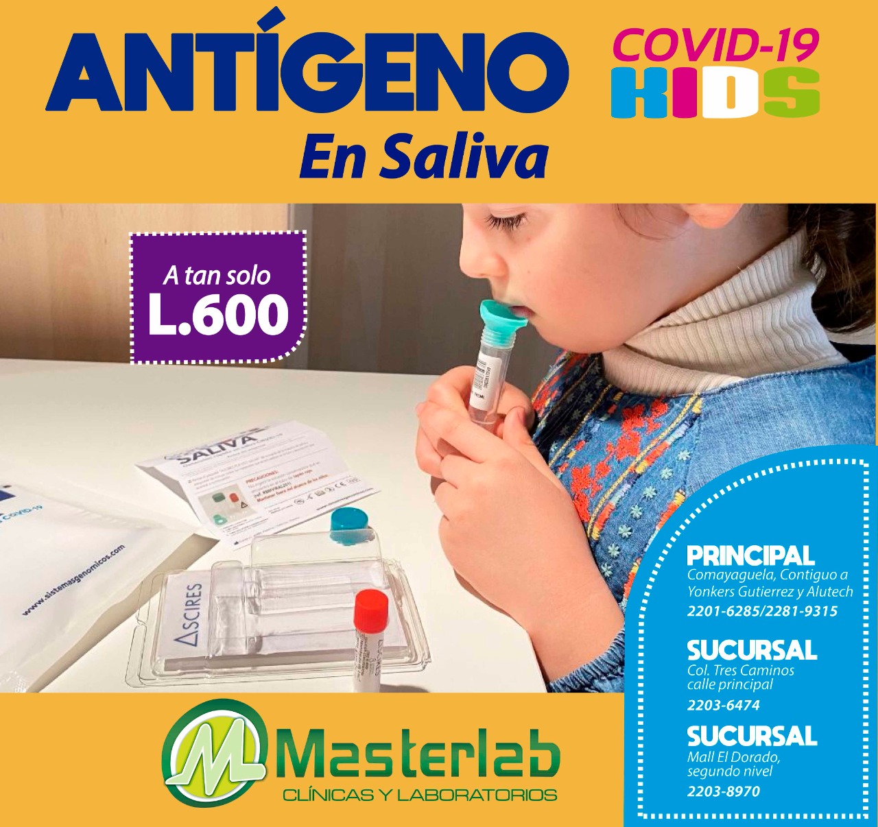 Masterlabhn - ️ANTIGENO COVID-19 EN SALIVA para que los... | Facebook