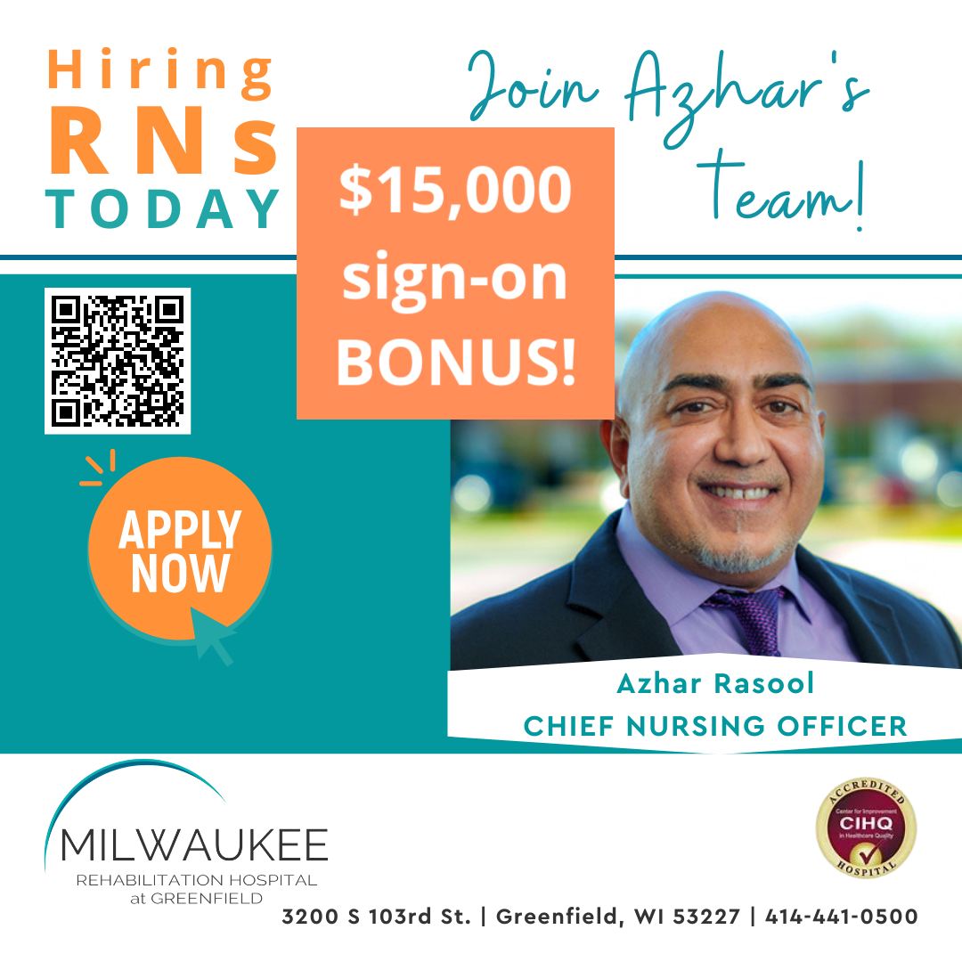 Come Join Azhar’s... - Milwaukee Rehabilitation Hospital | Facebook