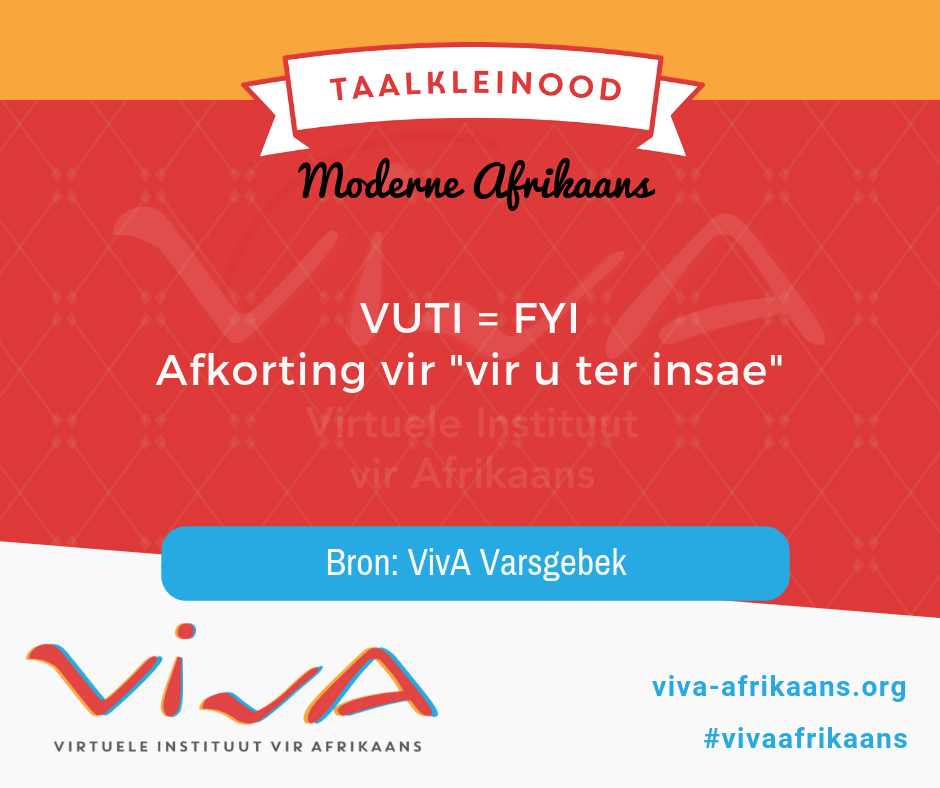 VivA Afrikaans - #vivaafrikaans #taalkleinood #vuti #fyi | Facebook