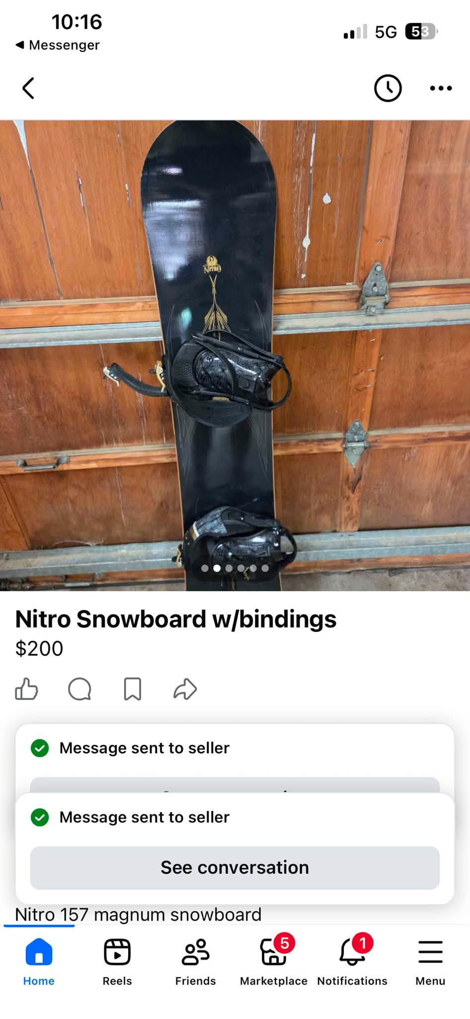 nitro magnum snowboard used Mens Snowboard, 163cm : Sports & Outdoors Snowboard Nitro Magnum 2011/2012 ::