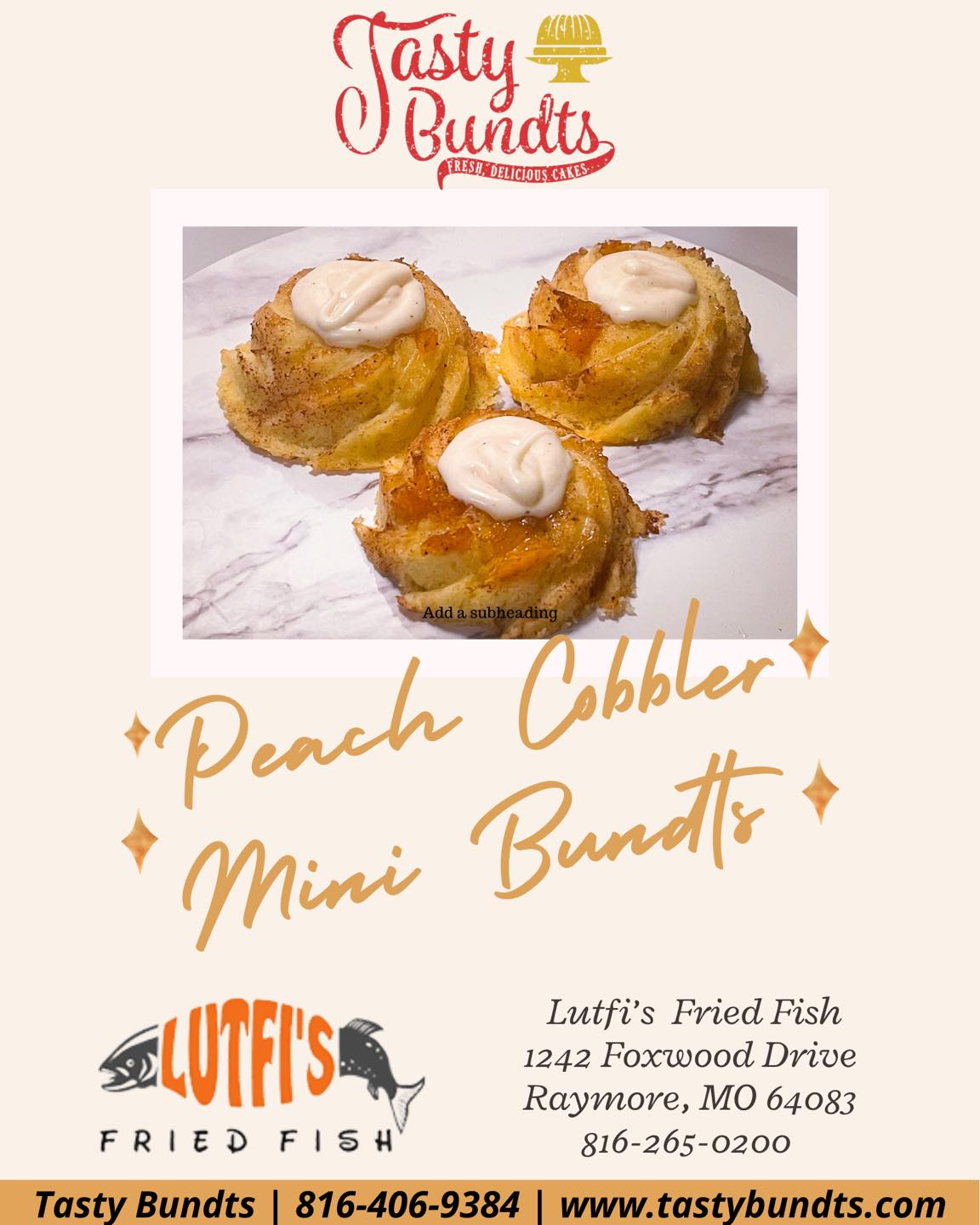 Tasty Bundts - 📢 🚨 Big Announcement!!!! Tasty Bundts Peach Cobbler ...