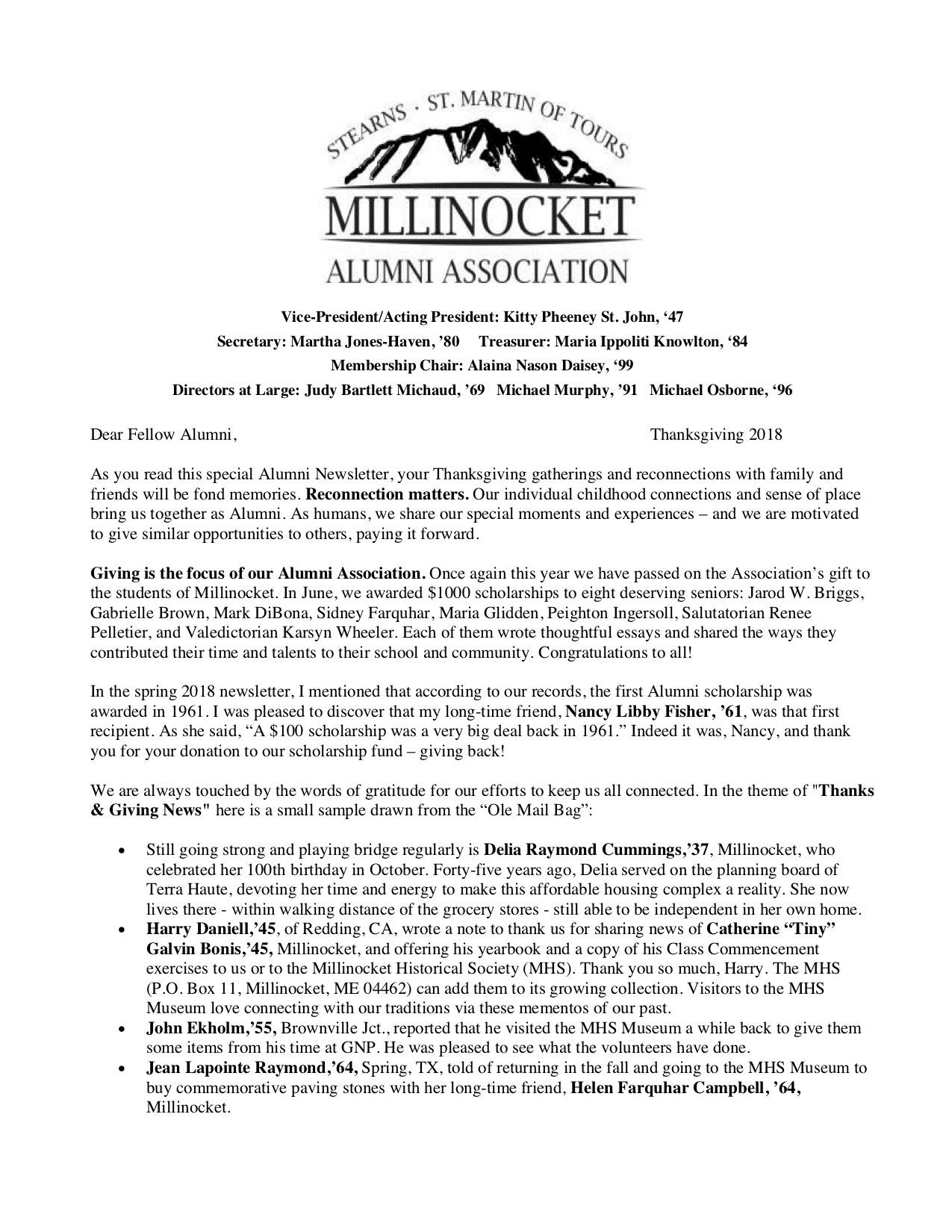 Millinocket Alumni... - Millinocket Alumni Association